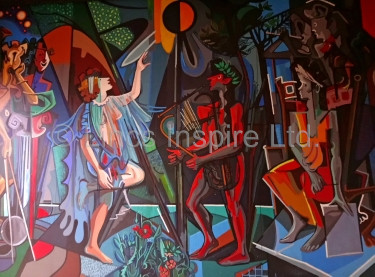 Apollo and the Three Muses Mural